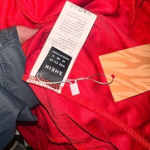 Sequin body con red ruffle dress with optional sleeve